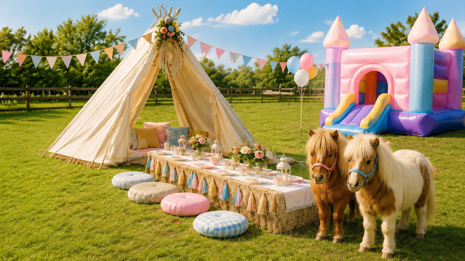 Beautifully styled farmyard party